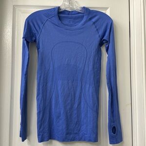 Lululemon Tech Long-sleeve running shirt in stunning blue